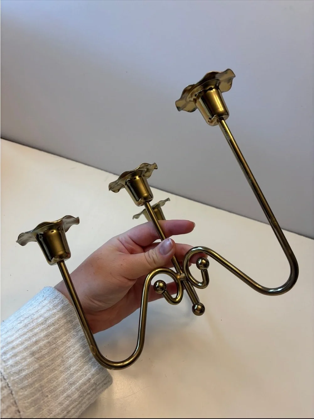 Gold Tone 4 Tiered candle holders